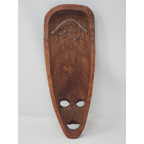 African Wooden Tribal Mask Hand Carved Wall‎ Hanging Art - Picture 2 of 7